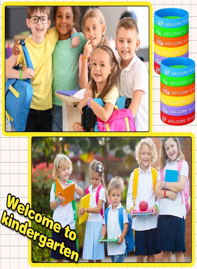 WinnerWhy 36 Pcs Welcome to Kindergarten Party Rubber Bracelets Back to School Silicone Wristbands First Day of School Party Supplies Prize Goodie Bag Favors Gifts for Kids Students - Image 5